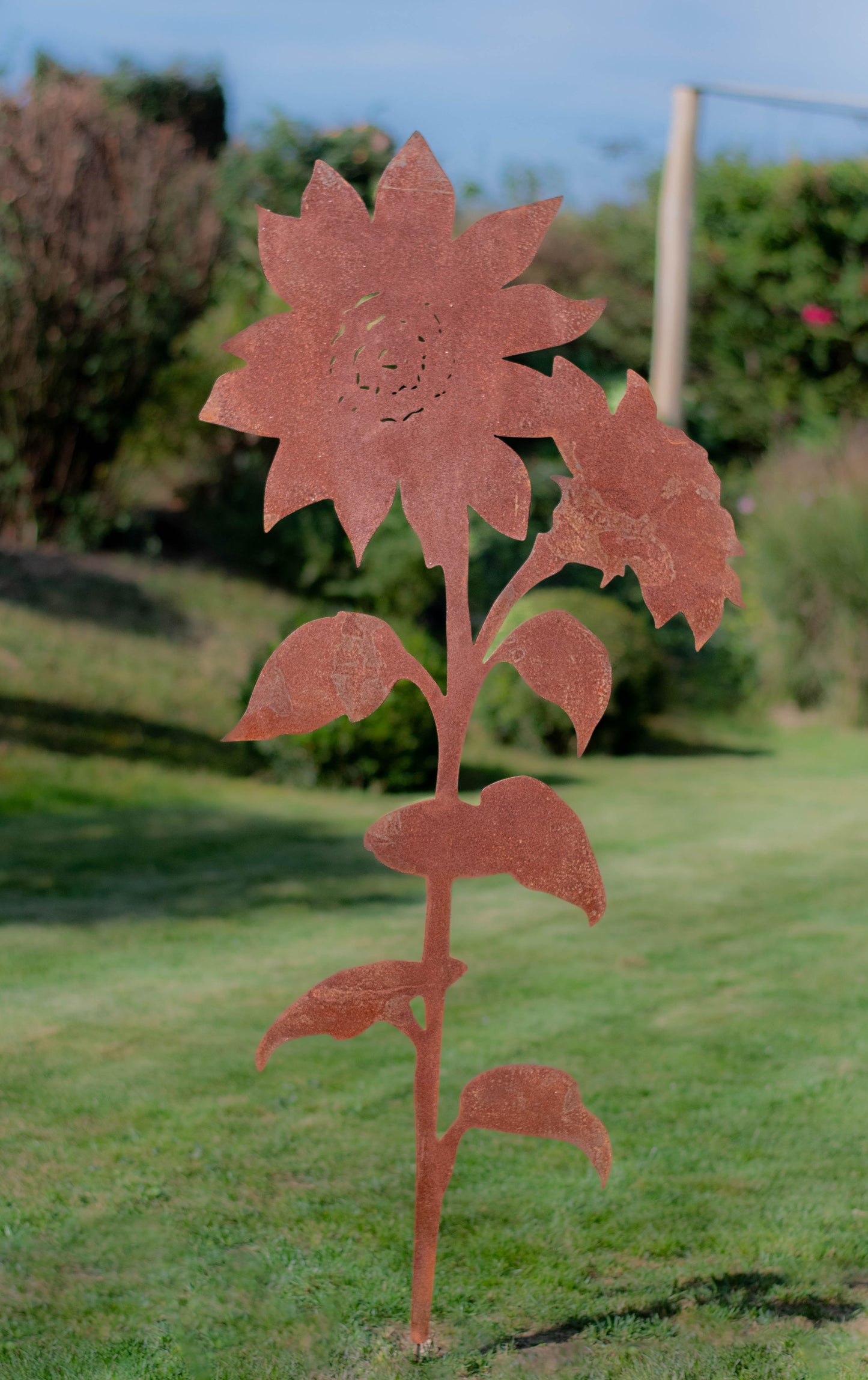Sonnenblume Gartenstecker Cortenstahl